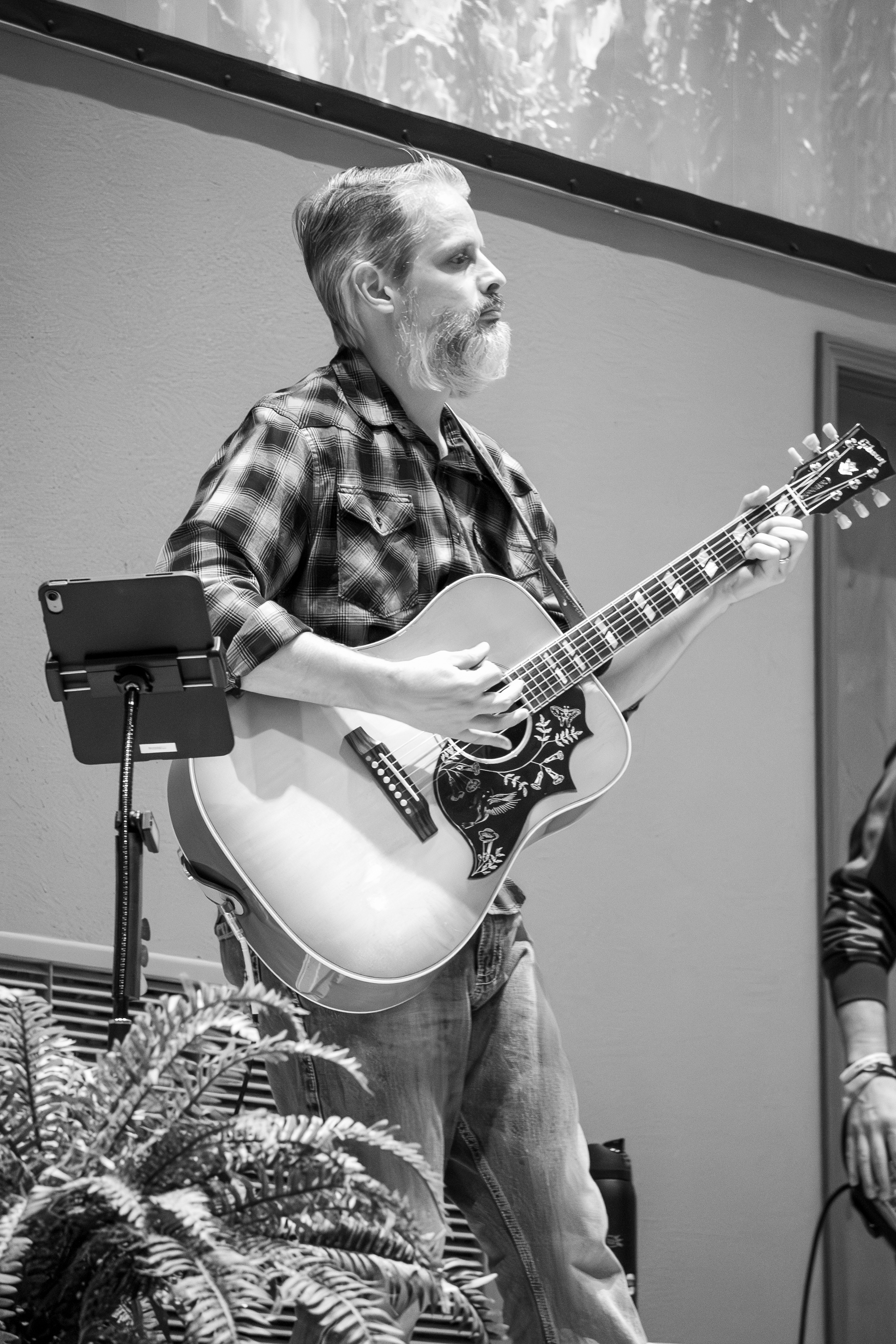 Worship band guitarist